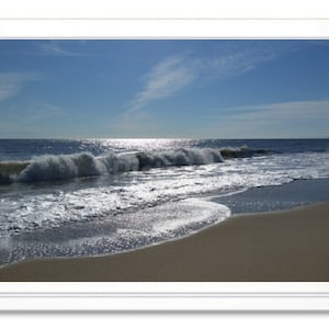 Atlantic Beach, Note Card, Greeting Card, Blank Inside Card, Embossed Note Card, Ocean Waves Photograph, Beach Photo Card, All Occasion Card