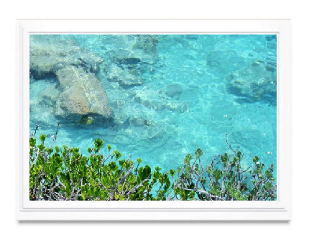 Turquoise Water Note Card, Seascape Stationary, Blank Inside Card ...