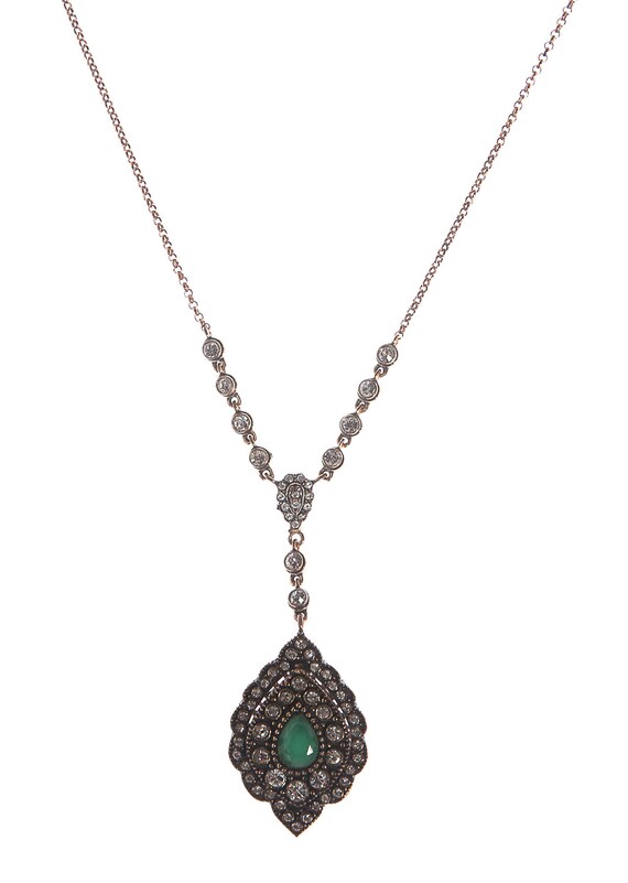 Turkish Jewelry Classic Ottoman Style Emerald Necklace With Etsy
