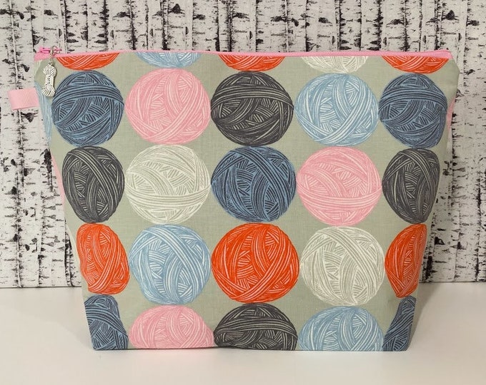 Large Project Bag, Knitting Project Bag, Knitting Bag, Knitting Tote