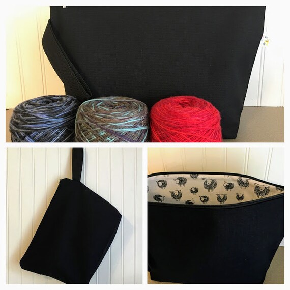 Knitting Project Bag Canvas Canvas Knitting Project Bag Etsy