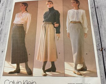 Vogue Sewing Pattern 1790 Calvin Klein Skirt Maxi Vintage Uncut Size 16  Y2K