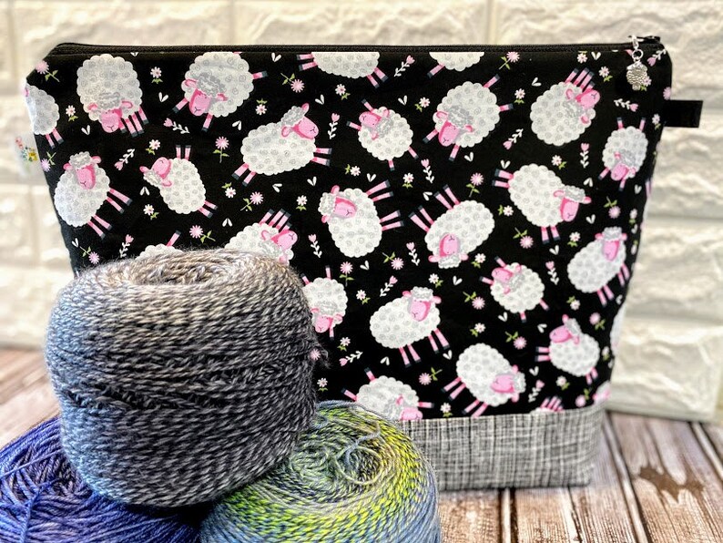 Sheep Knitting Bag Large Knitting Project Bag Knitting Etsy