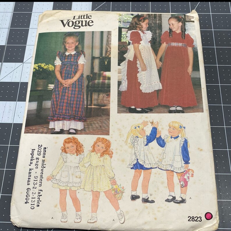 Little Vogue Sewing Pattern Vintage 2823 Uncut Size 3 Dress Pinafore Ruffles image 1