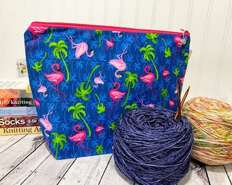 Knitting Crocheting Medium Zippered Project Bag Travel Bag Needle Point Embroidery Cross Stitch