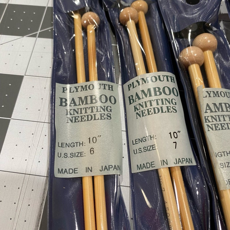 Plymouth Knitting Needles Bamboo Straight Single Point Lot or 6 Vintage Japan image 2