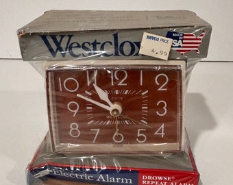 Westclox Electric Alarm Clock Vintage Analog NRFB Made in USA Retro NEW