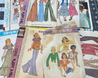 Lot of Sewing Patterns VTG 70s Size 8 McCalls Butterick Prairiecore Simplicity