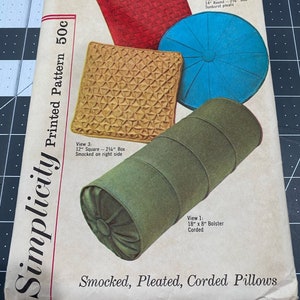 Simplicity Sewing Pattern 4515 MCM Vintage Home Decor Throw Pillow Uncut image 1