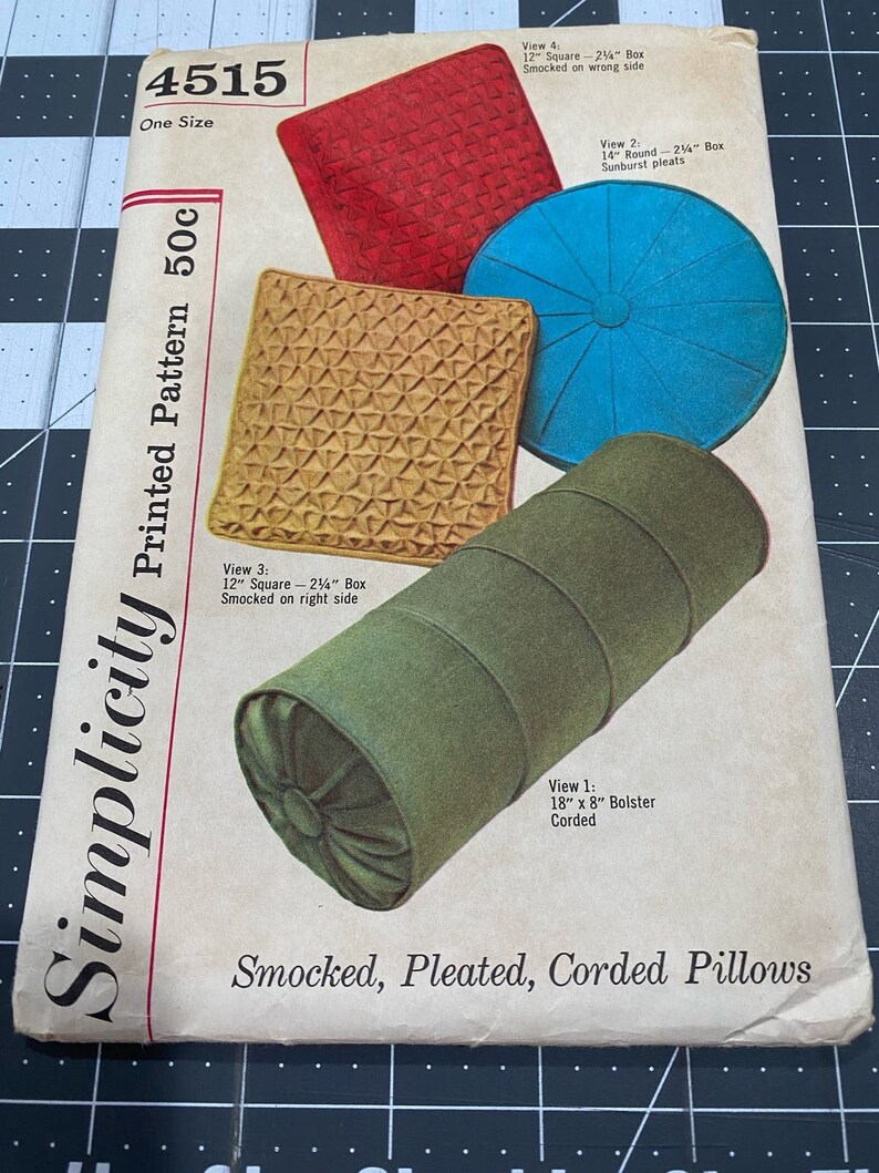 Simplicity Sewing Pattern 4515 MCM Vintage Home Decor Throw Pillow Uncut image 1