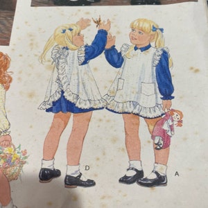 Little Vogue Sewing Pattern Vintage 2823 Uncut Size 3 Dress Pinafore Ruffles image 3