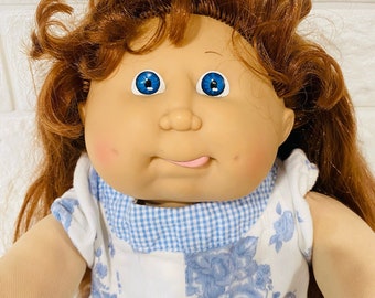 Cabbage Patch Vintage Doll Cornsilk Red Hair HM 11 Tounge Out Blue Eyes 1986