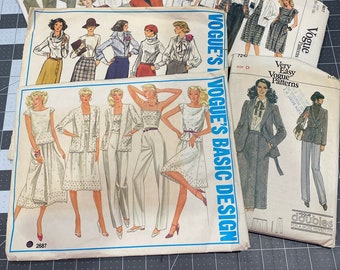 Vogue Sewing Pattern Vintage Lot Basic Design Very Easy Uncut / One Cut 70s 80s