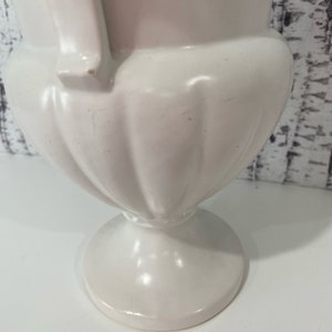 Roseville Pottery Vase USA 10.5 8 White Cream Grecian Vintage image 5