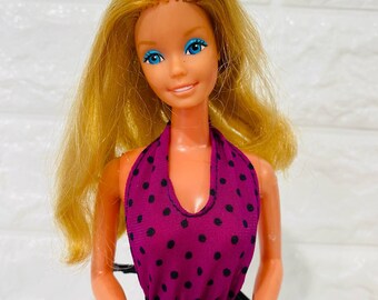 Vintage Superstar Barbie 1976 in Fashion Fun #4804 Halter Dress Taiwan Body TNT