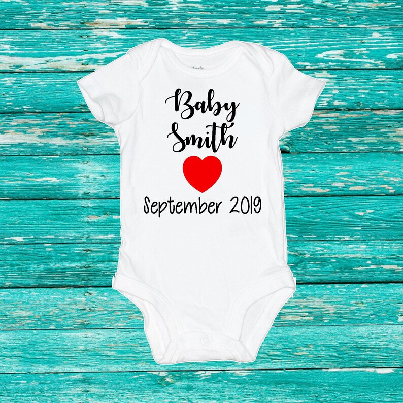 Customized Baby Bodysuit Announcement Pregnancy Announcement Etsy
