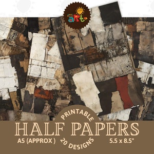 Textura em camadas Grunge Marrom Imprimível Diário de lixo Meio papel Ephemera Scrapbook Kit digital Livro Página Fundo Decoupage Artesanato