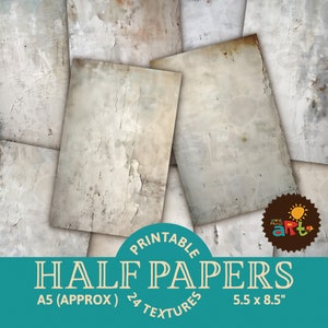 Distressed Whites, diario di scarto stampabile, 24 fogli a metà, carta digitale decorativa e strutturata per artigianato, copertina di libro
