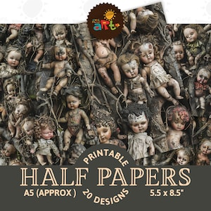 Insel der Puppen Isla de las Muñacas Papier druckbares Junk Journal Halb Papiere, Scrapbook Digital Page Kit Karte Buch Hintergrund Decoupage