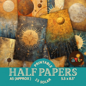 Papeles imprimibles de diario basura Celestial Sun