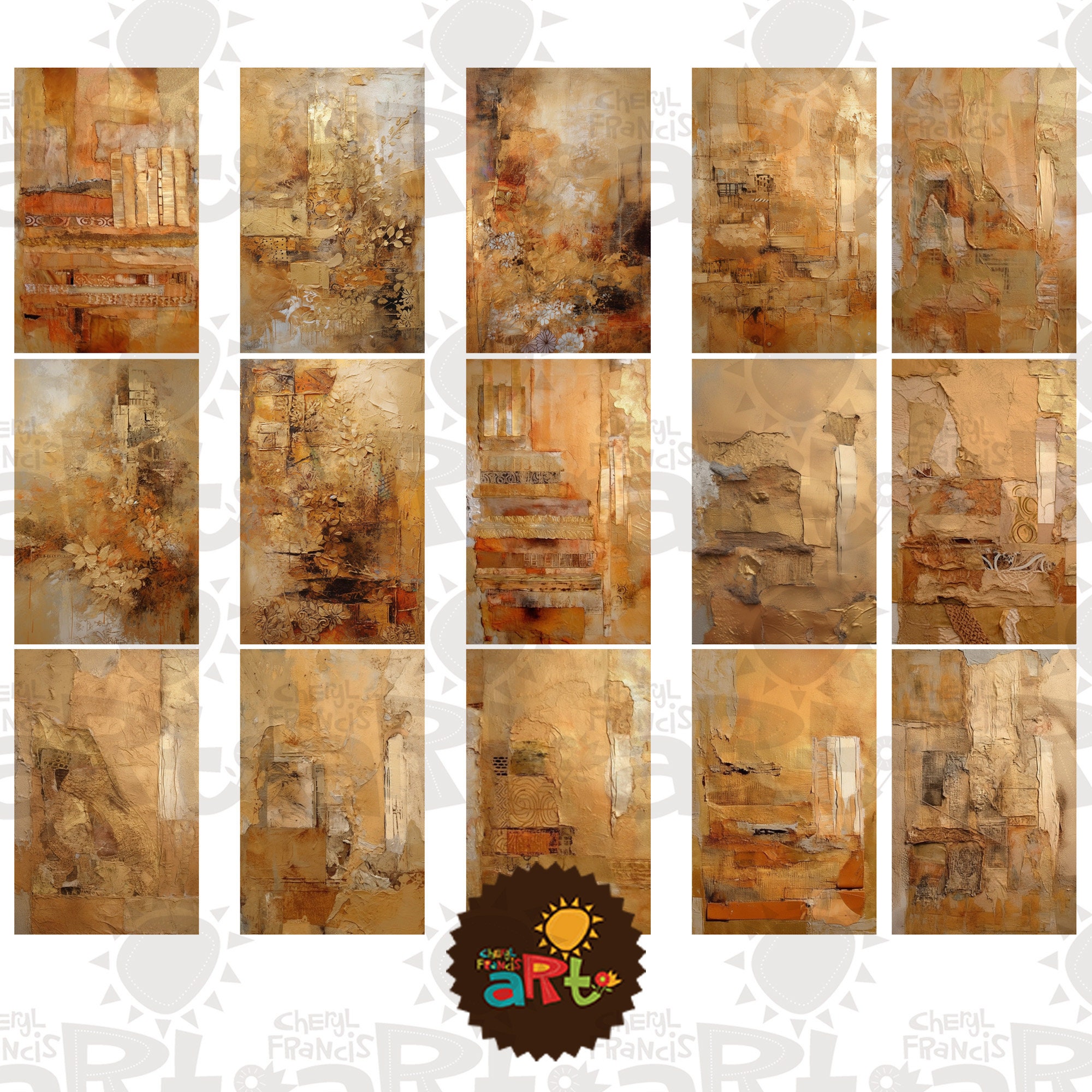 Mixed Media Paper Collage Printable Junk Journal Half Papers, Scrapbook ...