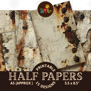 Tela enferrujada e esfarrapada para impressão, diário de lixo, meio papel, itens decorativos, scrapbook, livro digital, página de fundo, decoupage, artesanato, arte