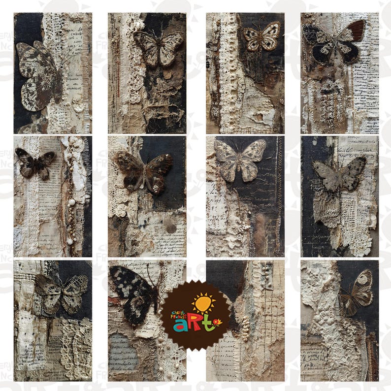 Butterfly Collage Junk Journal Pages: Printable Ephemera (digital ...