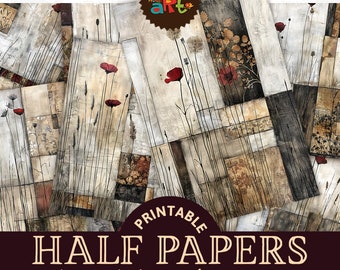 Puede incluir: Paquete de papel digital imprimible con 20 diseños que presentan arte abstracto con amapolas rojas y colores marrón, beige y negro. Los papeles son de tamaño A5 (aproximadamente 5,5 x 8,5 pulgadas).