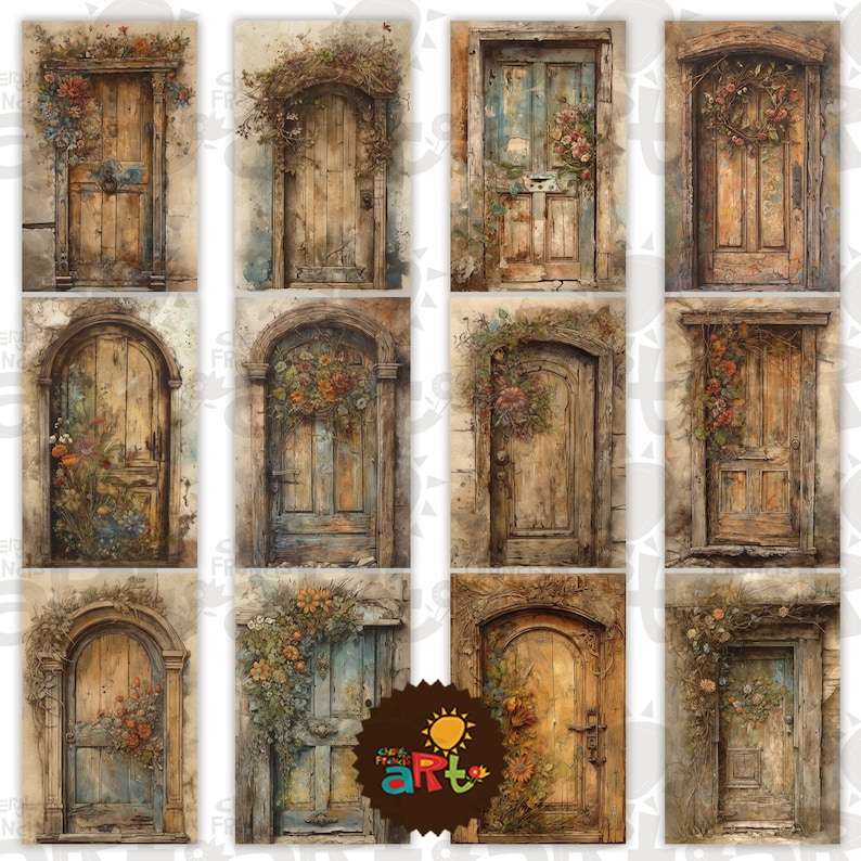 Rustic Farmhouse Door Entry, Printable Junk Journal Half Papers - Etsy