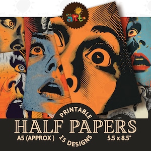 Halloween Fright Nahaufnahme Grafik Printable Junk Journal Halbes Papier Dekoratives Sammelalbum Digital Buch Seite Hintergrund Decoupage Handwerk Kunst