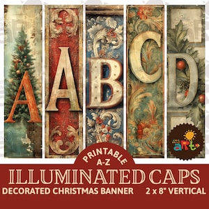 All Caps Kerstpaginadecoratie, rommeljournaal afdrukbaar papier, tags, kieskeurig gesneden banners plakboekvoorraad