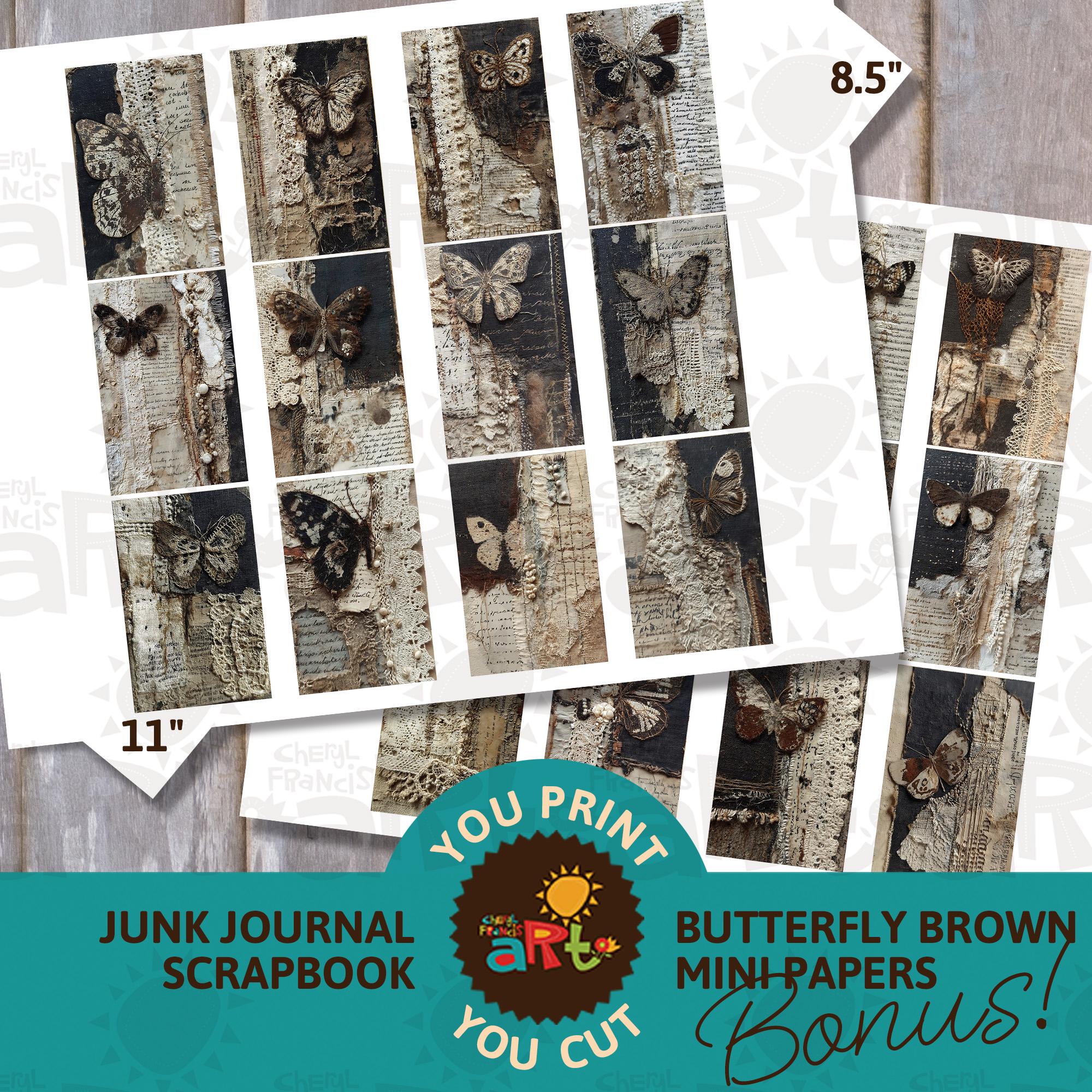 Butterfly Collage Junk Journal Pages: Printable Ephemera (digital ...