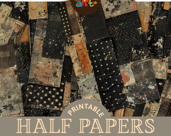 May include: Printable digital paper pack with 20 designs in black, white, and brown with polka dots. The papers are A5 size (approximately 5.5 x 8.5 inches).