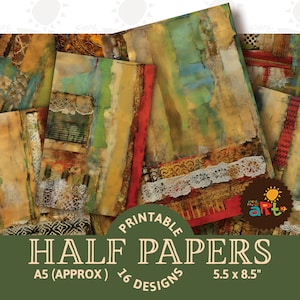 16 Slapdash Collage Weihnachten Printable Junk Journal Halbes Papier Sammelalbum Ressource Digitales Papier Kit Karte, Handwerk Buch Hintergrund Kunst Bild