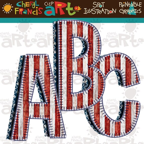 printable alphabet red white blue stripes with layered etsy australia