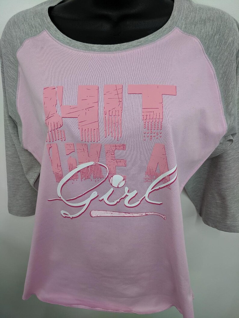 Hit like a girl Softball Raglan Shirt Etsy
