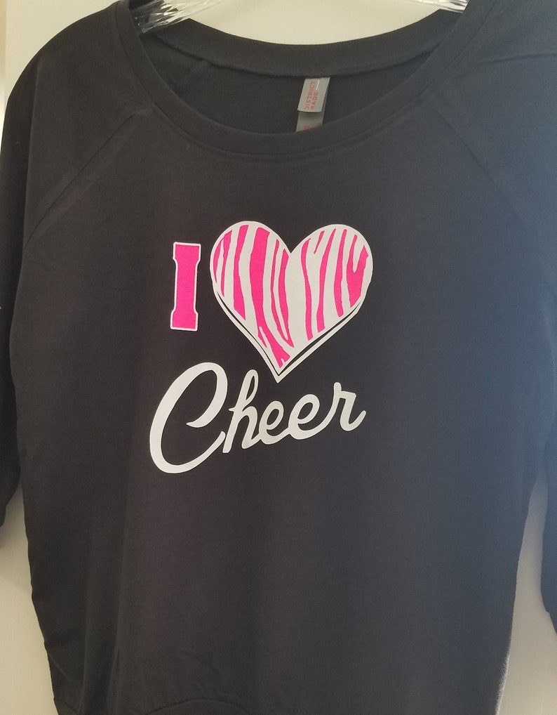 Mom Gift.I love Cheer Black Light Weight Long Sleeve Top Love Cheer Valentine Daughter