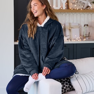 Personalized Wearable Sherpa Blanket/ Robe Oversized with Pockets