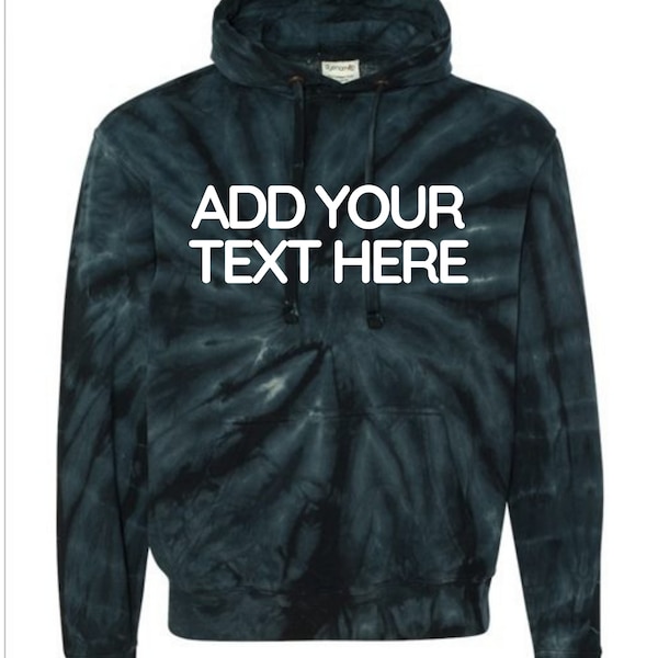 Custom Tie Dye Hoodie: Personalized Text, Unisex Sweatshirt