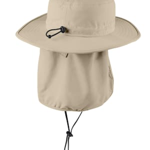 Individuell bestickter Sun Bucket Hat: Outdoor-Hut mit breiter Krempe und Nackenschirm