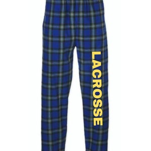 Personalisierte Flanell Plaid Lounge Hose Angepasst Sport Team Passende Color Wear Team oder Schule Pride Spirit Siebdruck Bein