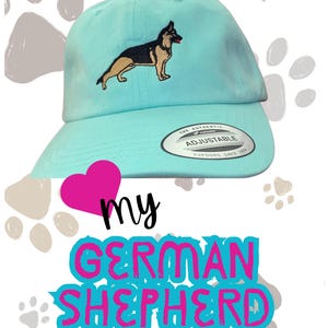 German Shepherd Embroidered Hat. Dog Mom, Dad Baseball Cap. German Shepherd Gift-Customize with Dog Name . Adjustable Unisex Dog Lover Hat.