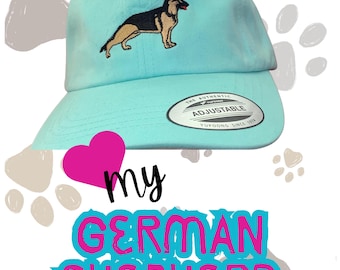 Gorra de béisbol bordada de pastor alemán: regalo personalizado para mamá o papá.