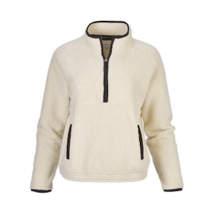 Sudadera Sherpa personalizada para mujer con media cremallera: Opción de bordado personalizado