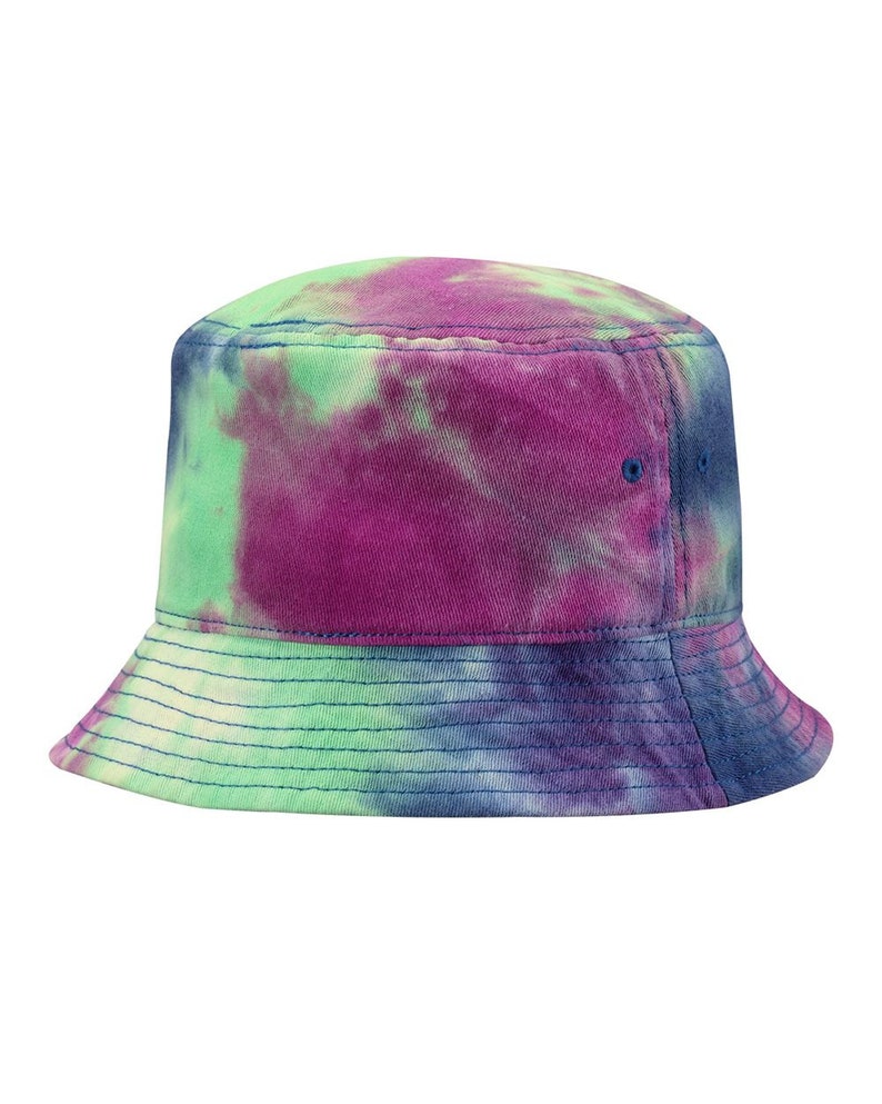 You Design it/Custom Embroidered Logo Tie-Dye Bucket Hat, ,TyeDye Bucket ,Personalized Casual Bucket Hat, Rainbow Colors, Family Bucket Hats Purple Passion