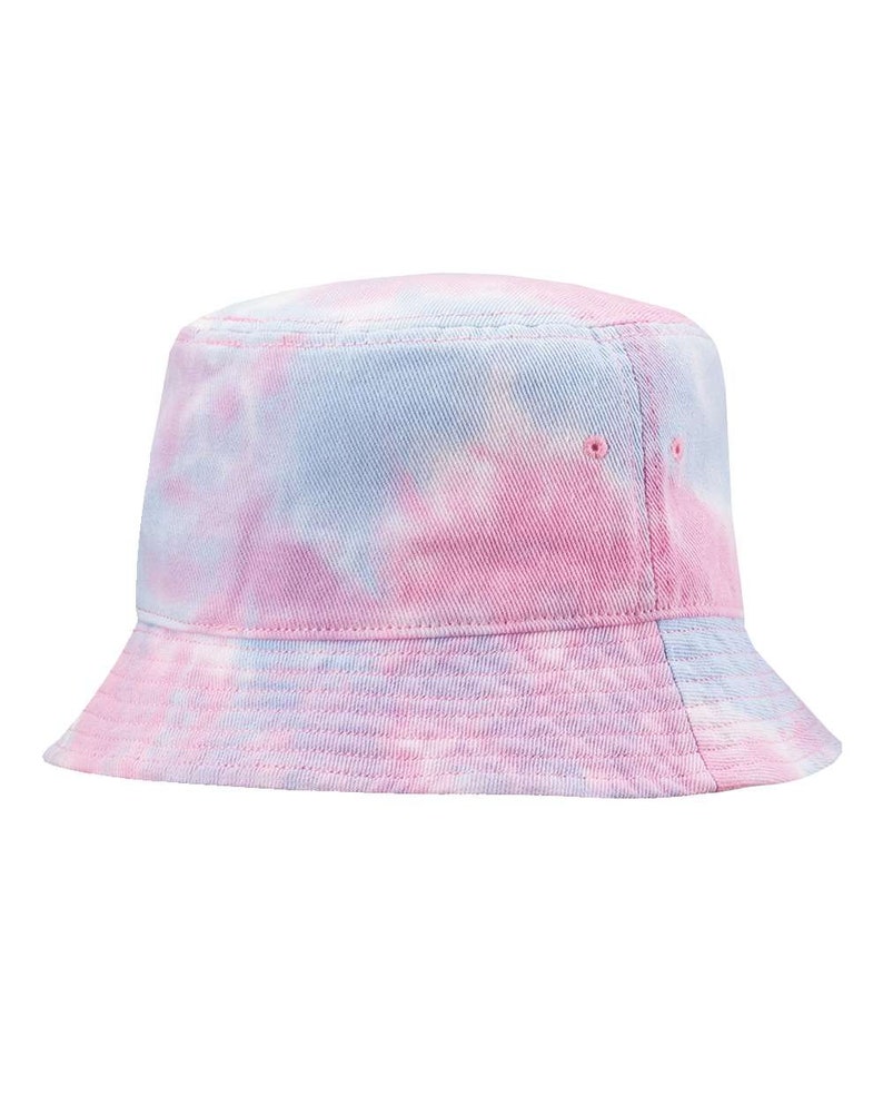 You Design it/Custom Embroidered Logo Tie-Dye Bucket Hat, ,TyeDye Bucket ,Personalized Casual Bucket Hat, Rainbow Colors, Family Bucket Hats Cotton Candy