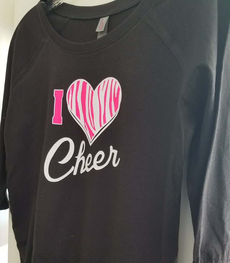 Mom Gift.I love Cheer Black Light Weight Long Sleeve Top Love Cheer Valentine Daughter