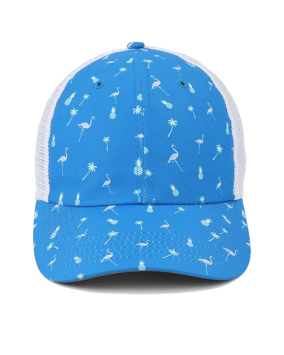 Flamingo Print Blue Cap Find the Fauxmingo OG Hat (Unisex) – Sprints INC main image 3