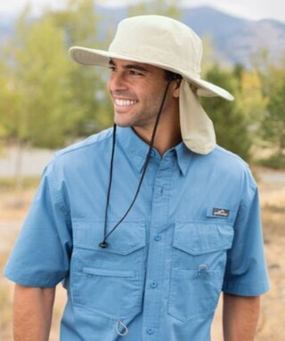 Cappello Safari UPF 50+ A Tesa Larga - Unisex, Regolabile, Traspirante Per Pesca Ed Escursionismo, Beige