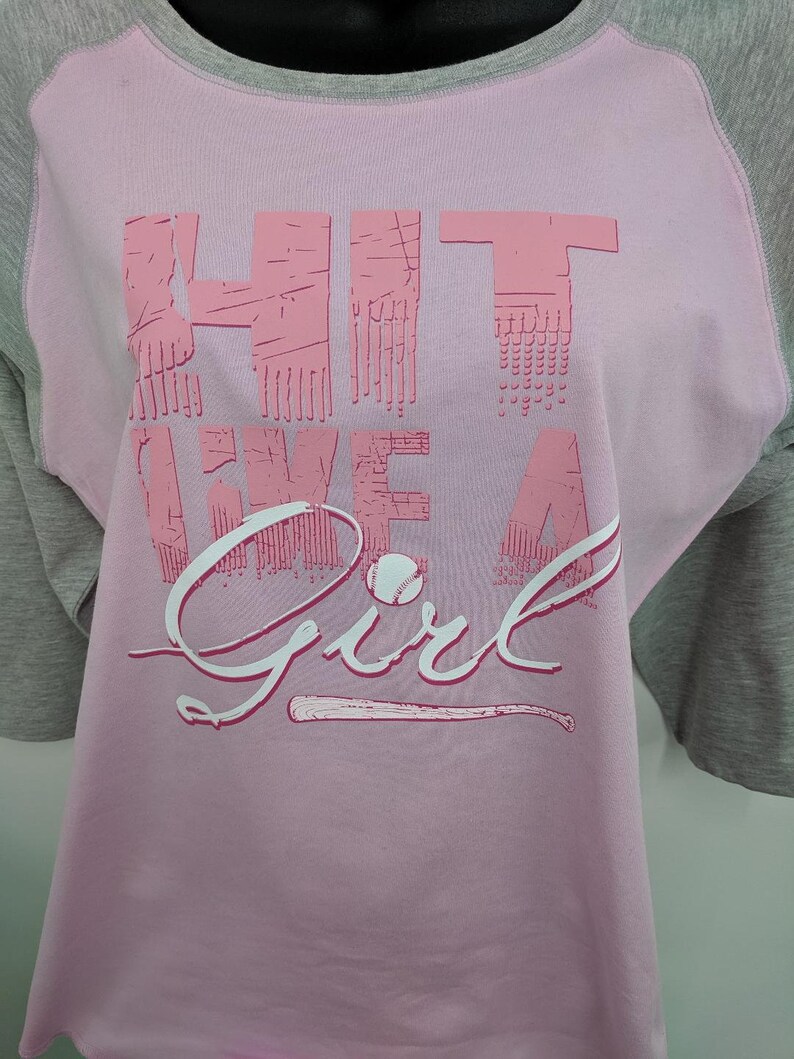 Hit like a girl Softball Raglan Shirt Etsy